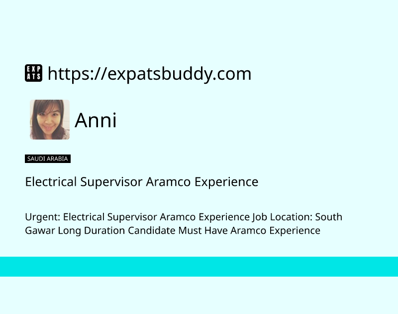 electrical-supervisor-aramco-experience