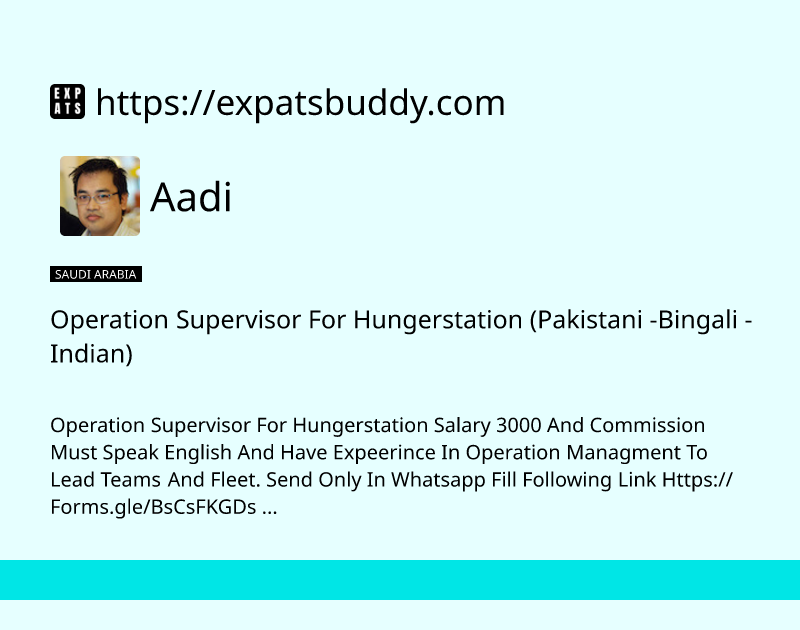 operation-supervisor-for-hungerstation-pakistani-bingali-indian