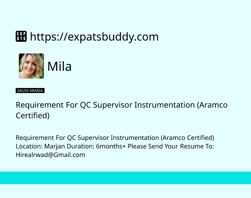 requirement-for-qc-supervisor-instrumentation-aramco-certified