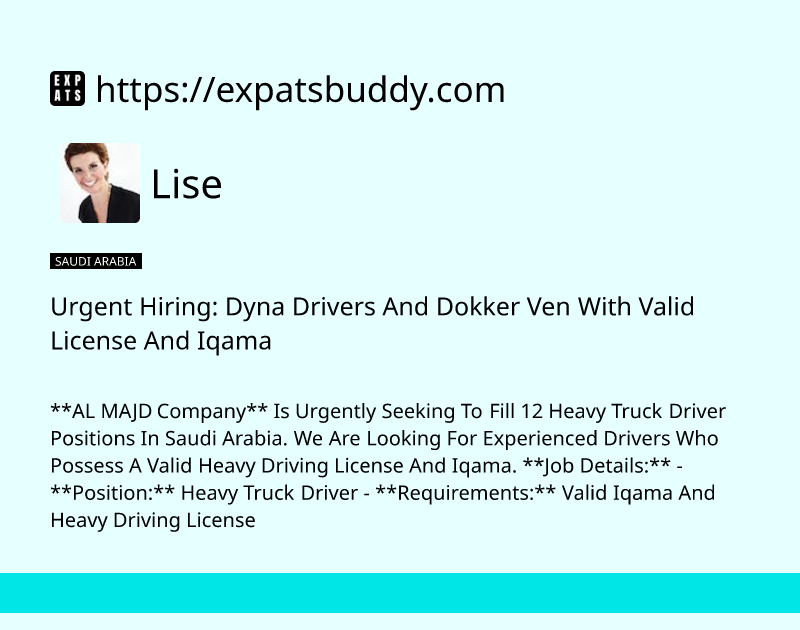 urgent-hiring-dyna-drivers-and-dokker-ven-with-valid-license-and-iqama