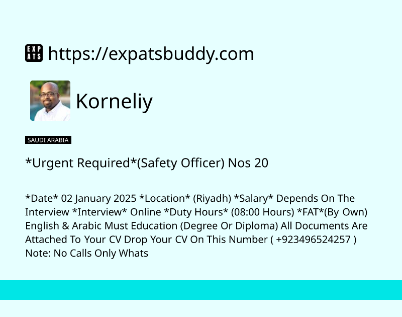 urgent-requiredsafety-officer-nos-20