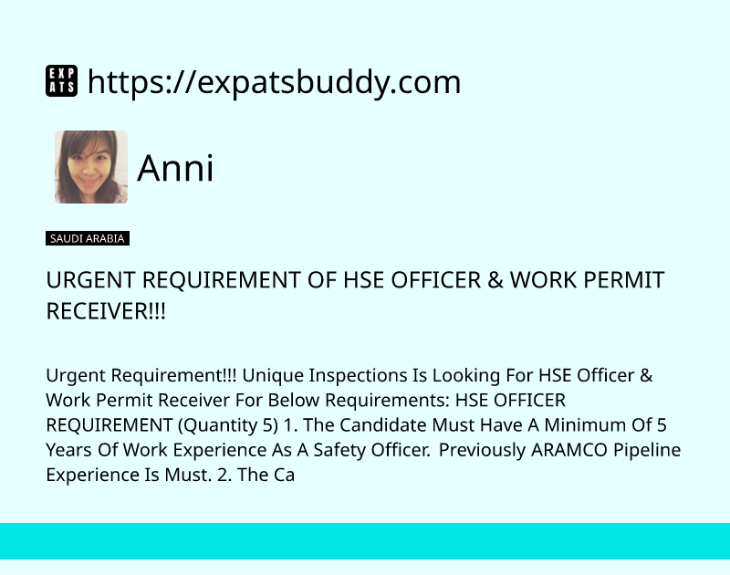 urgent-requirement-of-hse-officer-work-permit-receiver