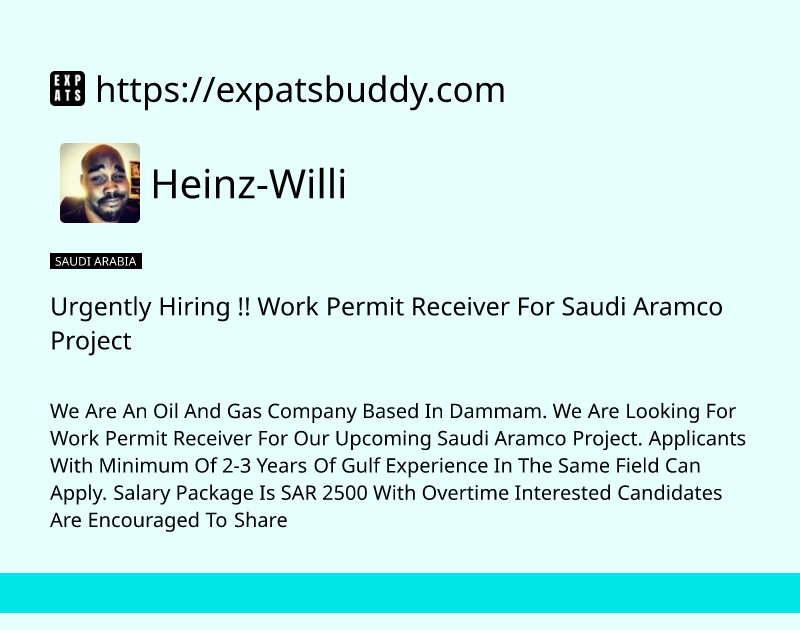 urgently-hiring-work-permit-receiver-for-saudi-aramco-project