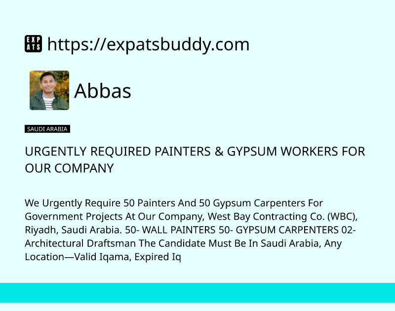 urgently-required-painters-gypsum-workers-for-our-company