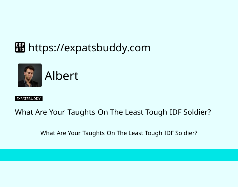 what-are-your-taughts-on-the-least-tough-idf-soldier